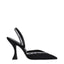 Stuart Weitzman Black Satin Stiletto Heel Sandals