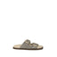 Brunello Cucinelli Gray Calf Leather Bos Taurus Sandals
