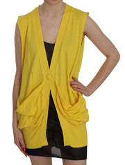 PINK MEMORIES Elegant Yellow Sleeveless Cotton Vest - ACCEXO