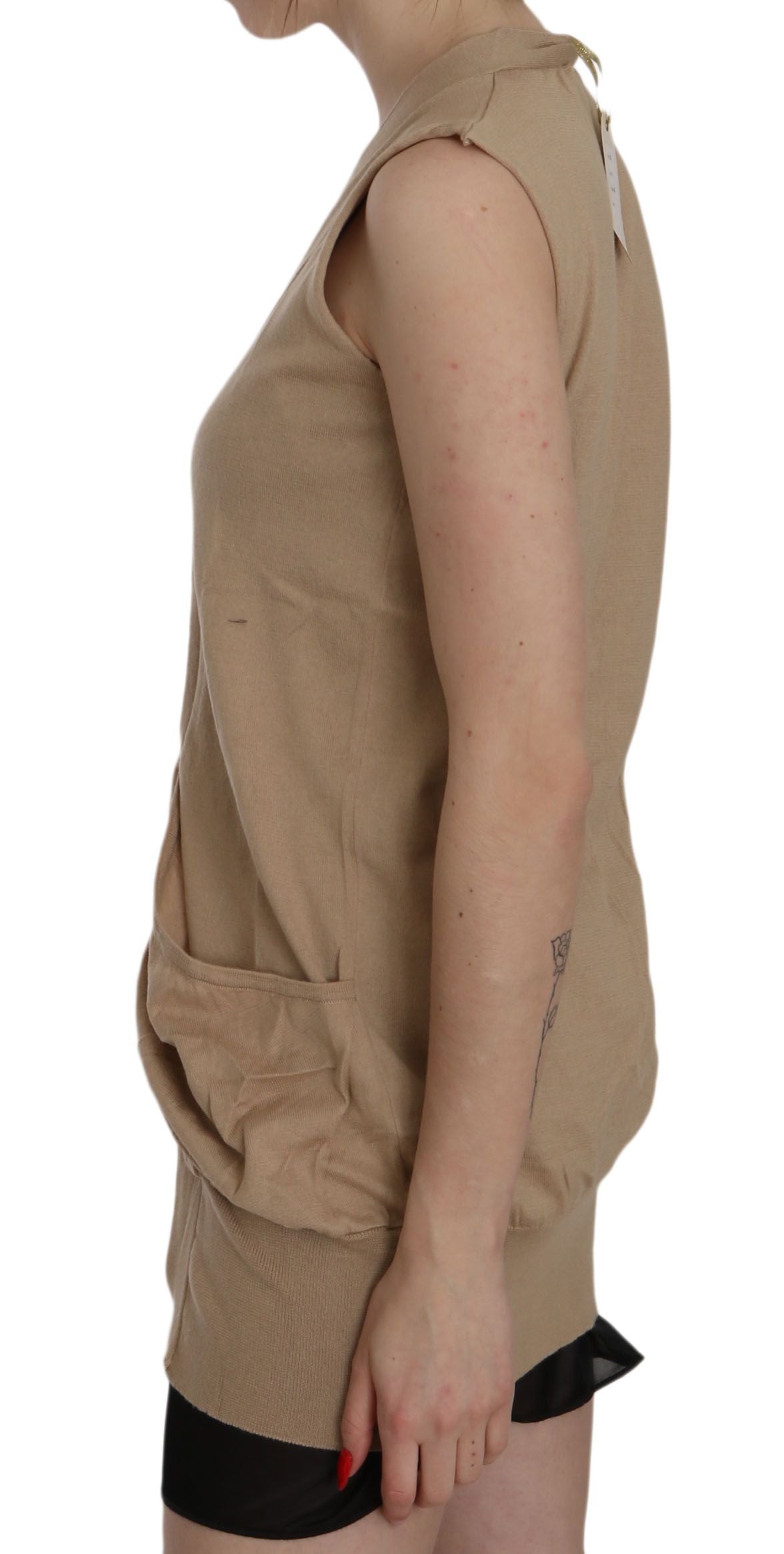 PINK MEMORIES Elegant Sleeveless Cotton Cardigan Top - ACCEXO