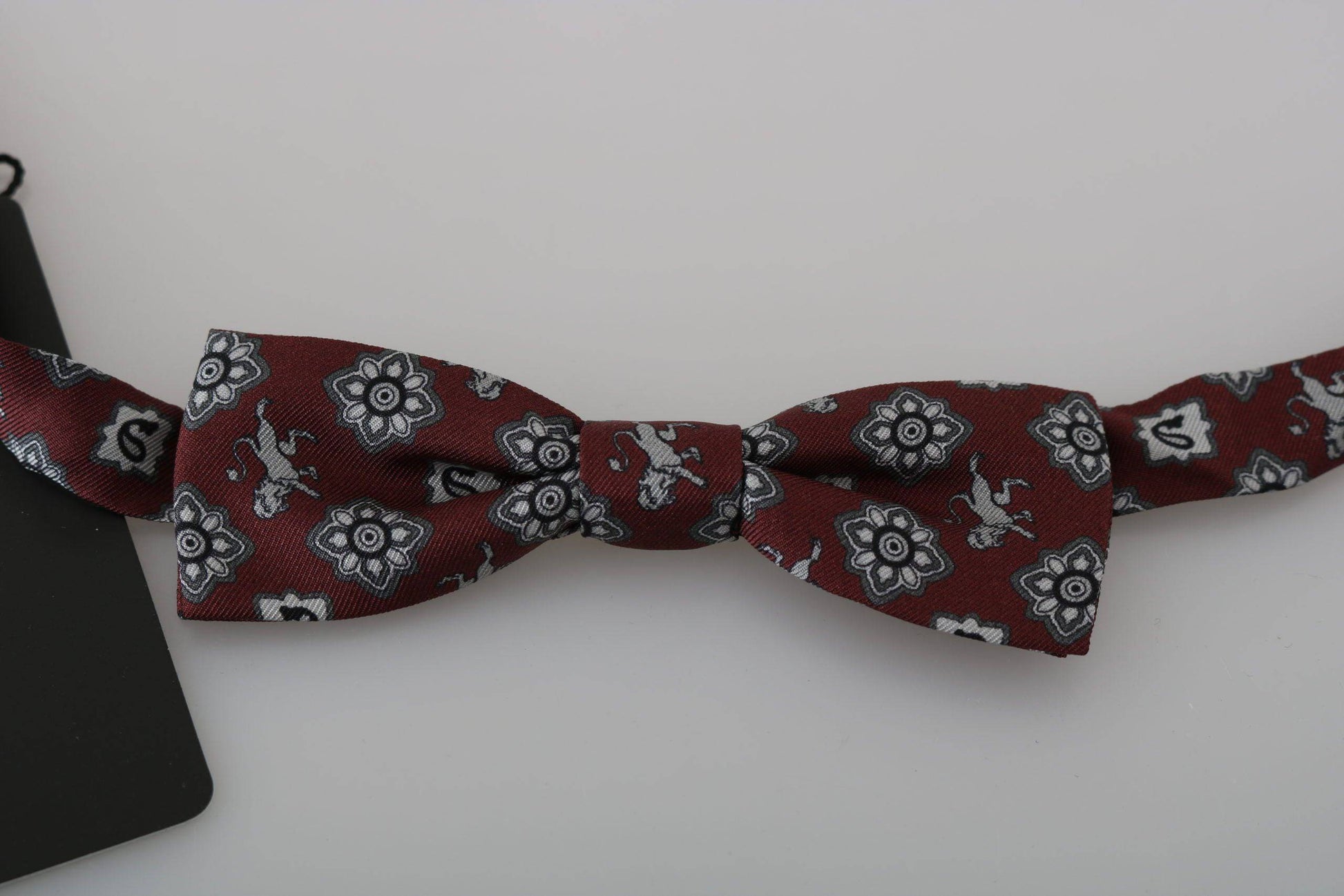 Dolce & Gabbana Elegant Bordeaux Silk Bow Tie - ACCEXO