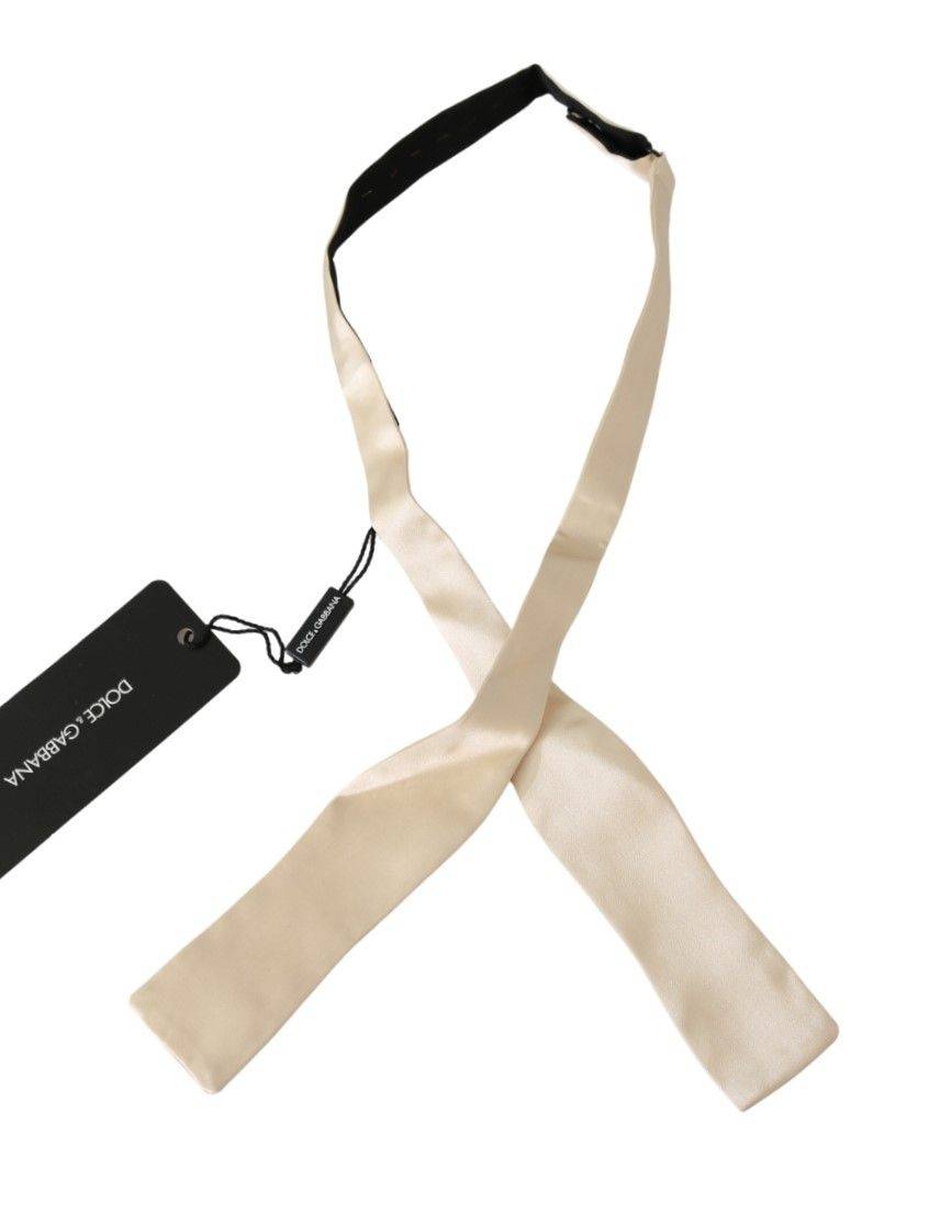 Dolce & Gabbana Elegant Beige Silk Bowtie - ACCEXO