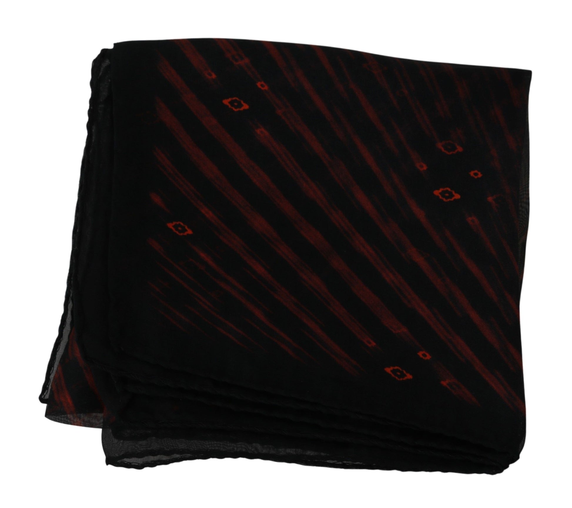 Costume National Elegant Silk Scarf Bandana Hat in Black Orange - ACCEXO