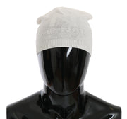 Costume National Elegant White Wool Blend Beanie Hat - ACCEXO
