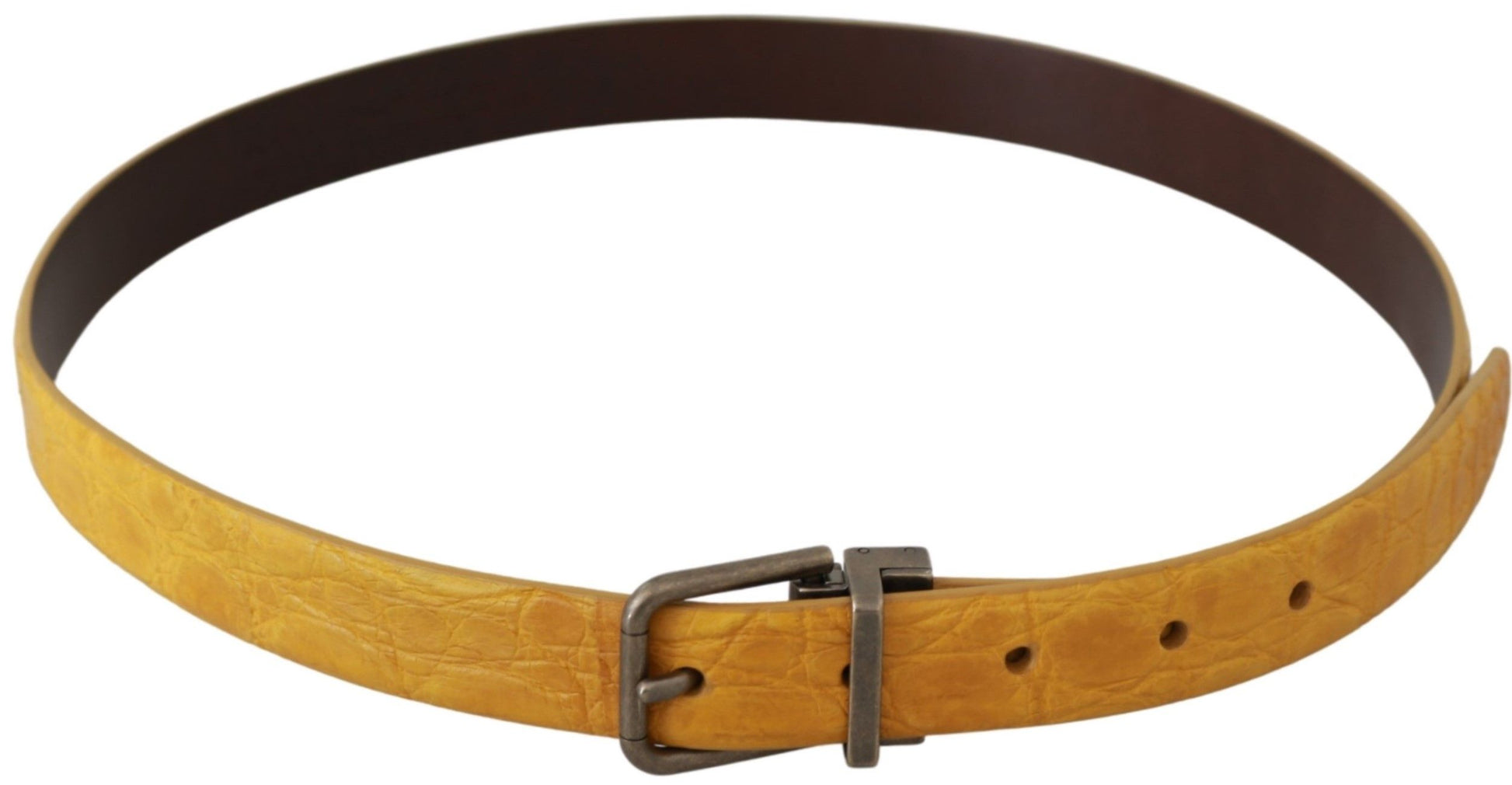 Dolce & Gabbana Exotic Yellow Animal Pattern Leather Belt - ACCEXO