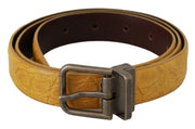 Dolce & Gabbana Exotic Yellow Animal Pattern Leather Belt - ACCEXO
