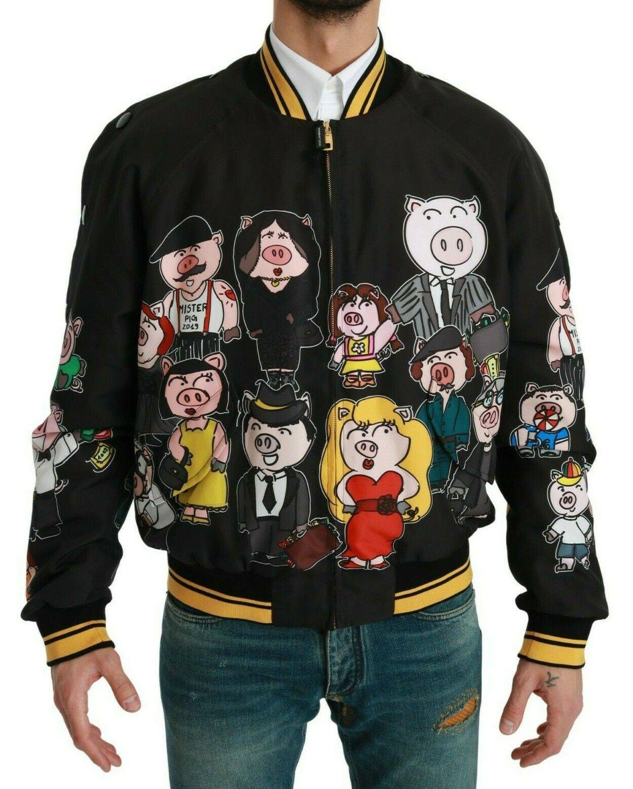 Dolce & Gabbana Multicolor Motive Bomber Style Jacket - ACCEXO