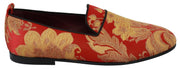 Dolce & Gabbana Rose Gold Brocade Loafers Slide Flats - ACCEXO