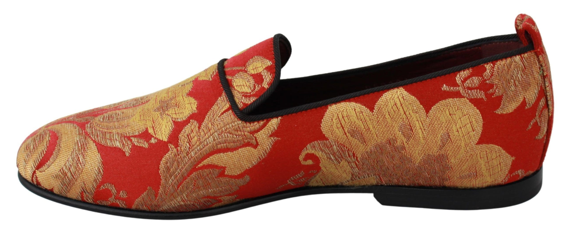 Dolce & Gabbana Rose Gold Brocade Loafers Slide Flats - ACCEXO