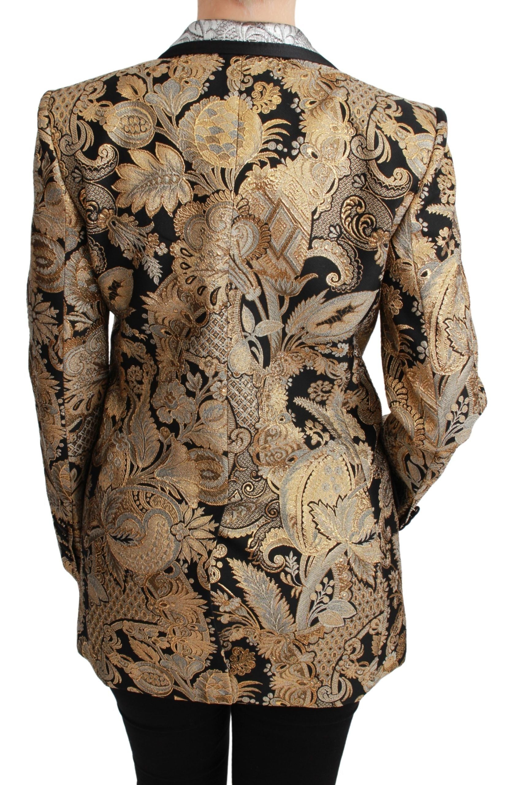 Dolce & Gabbana Elegant Gold Floral Jacquard Blazer - ACCEXO