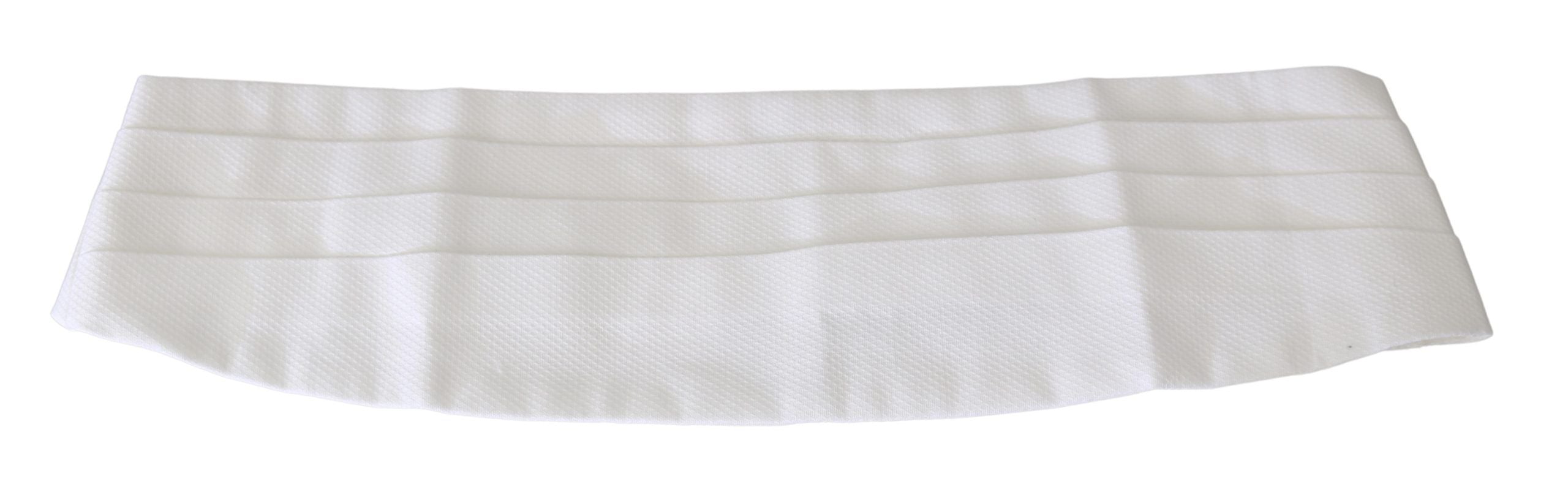 Dolce & Gabbana White Men Waist Belt Cotton Cummerbund - ACCEXO