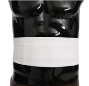 Dolce & Gabbana White Men Waist Belt Cotton Cummerbund - ACCEXO