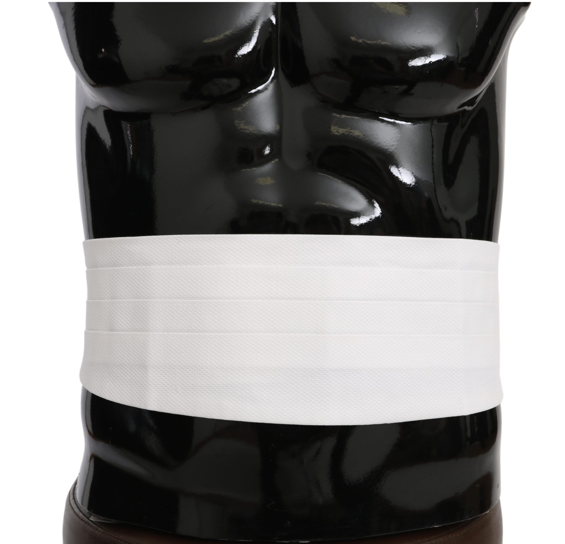 Dolce & Gabbana White Men Waist Belt Cotton Cummerbund - ACCEXO