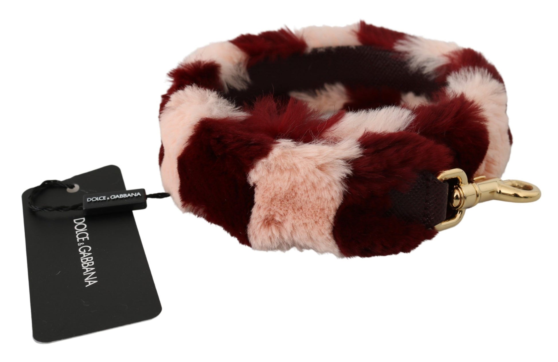 Dolce & Gabbana Pink Red Lapin Fur Accessory Shoulder Strap - ACCEXO