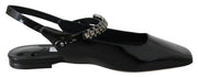 Jimmy Choo Elegant Black Patent Flats with Crystal Accent - ACCEXO