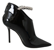 Jimmy Choo Elegant Black Patent Heeled Boots - ACCEXO