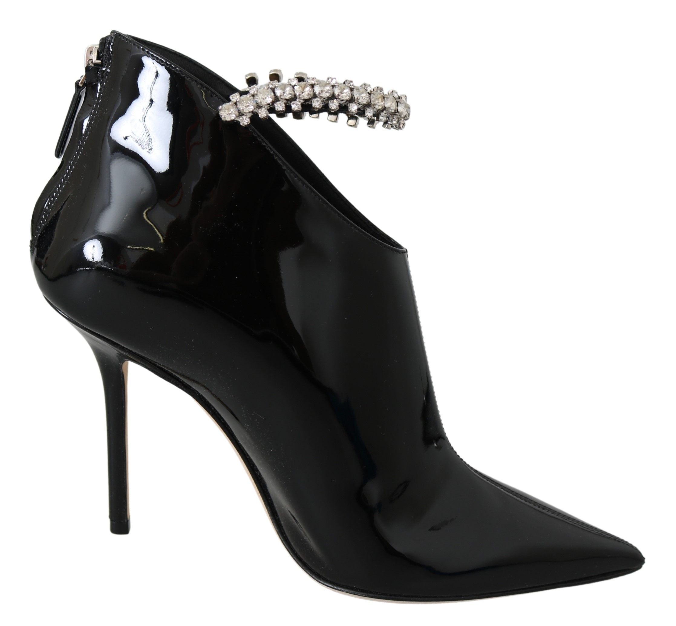 Jimmy Choo Elegant Black Patent Heeled Boots - ACCEXO