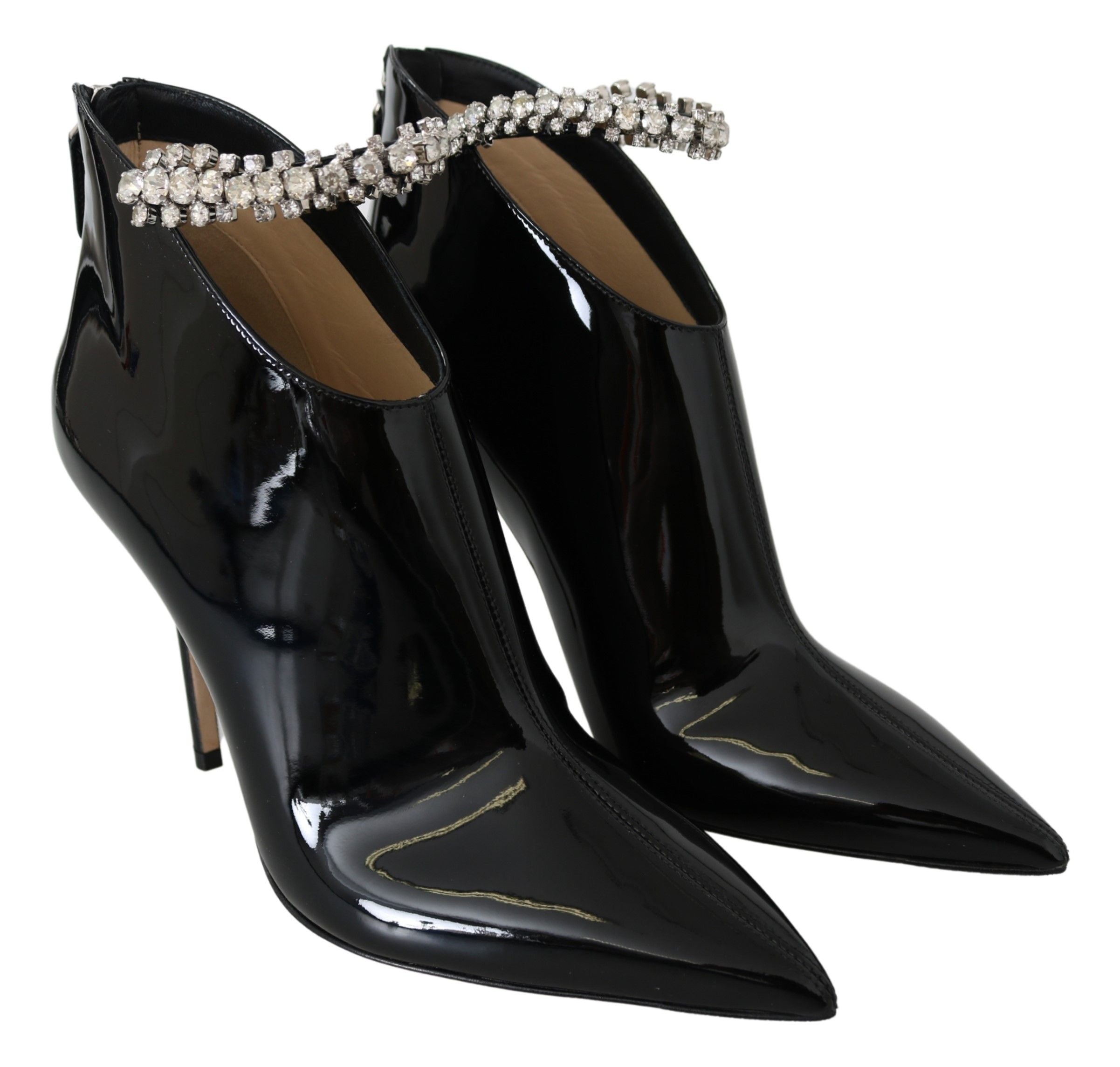 Jimmy Choo Elegant Black Patent Heeled Boots - ACCEXO