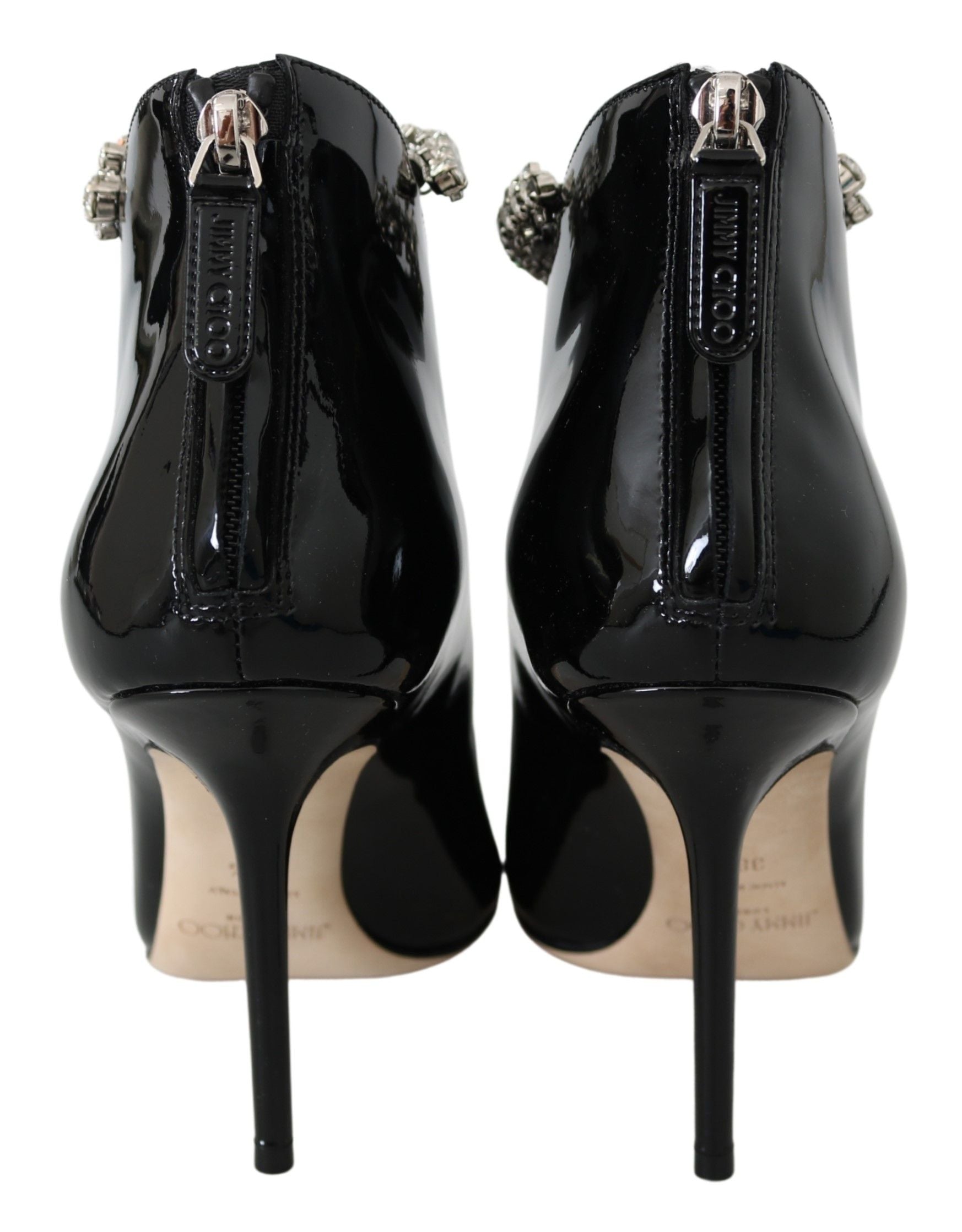 Jimmy Choo Elegant Black Patent Heeled Boots - ACCEXO