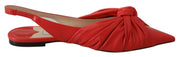 Jimmy Choo Chic Red Pointed Toe Leather Flats - ACCEXO