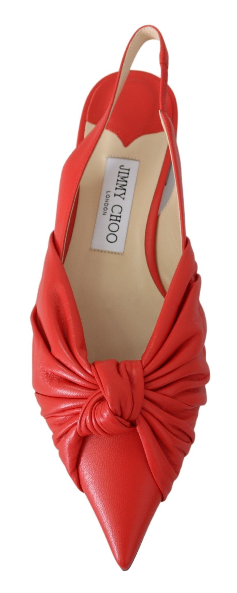 Jimmy Choo Chic Red Pointed Toe Leather Flats - ACCEXO