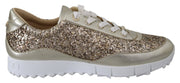 Jimmy Choo Antique Gold Glitter Leather Sneakers - ACCEXO