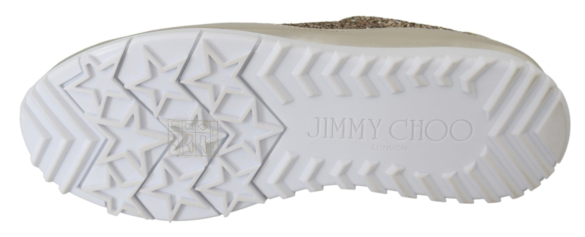 Jimmy Choo Antique Gold Glitter Leather Sneakers - ACCEXO