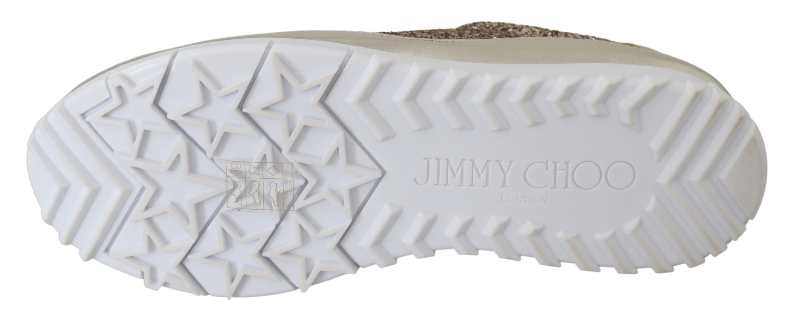 Jimmy Choo Antique Gold Glitter Leather Sneakers - ACCEXO
