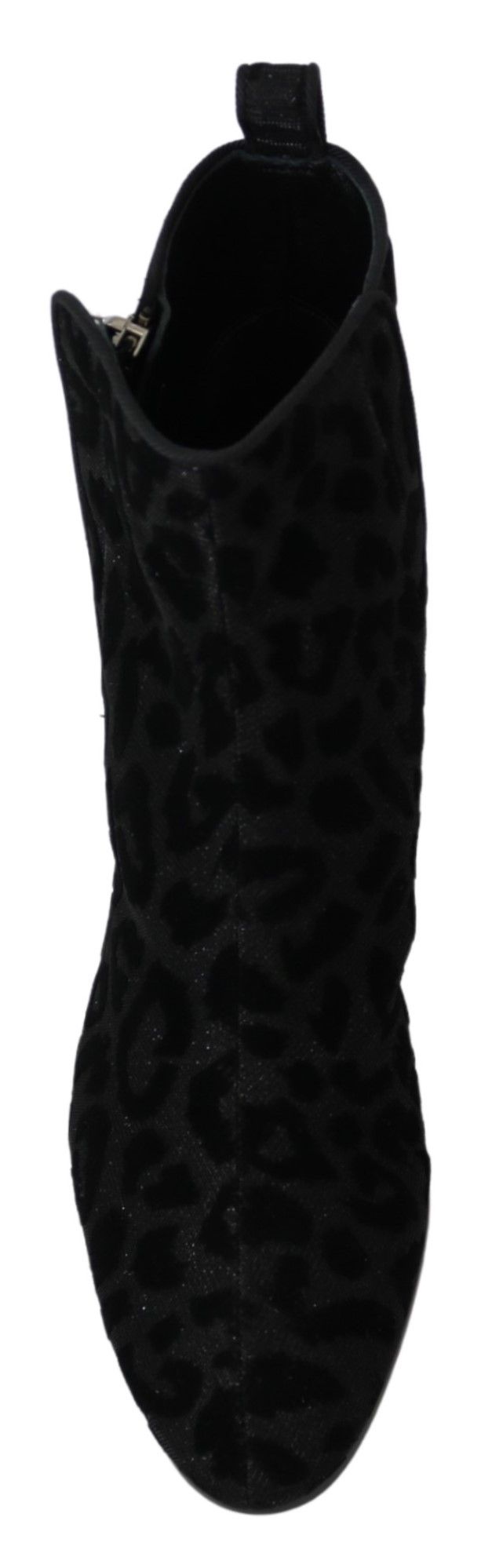 Dolce & Gabbana Elegant Black Leopard Print Short Boots - ACCEXO