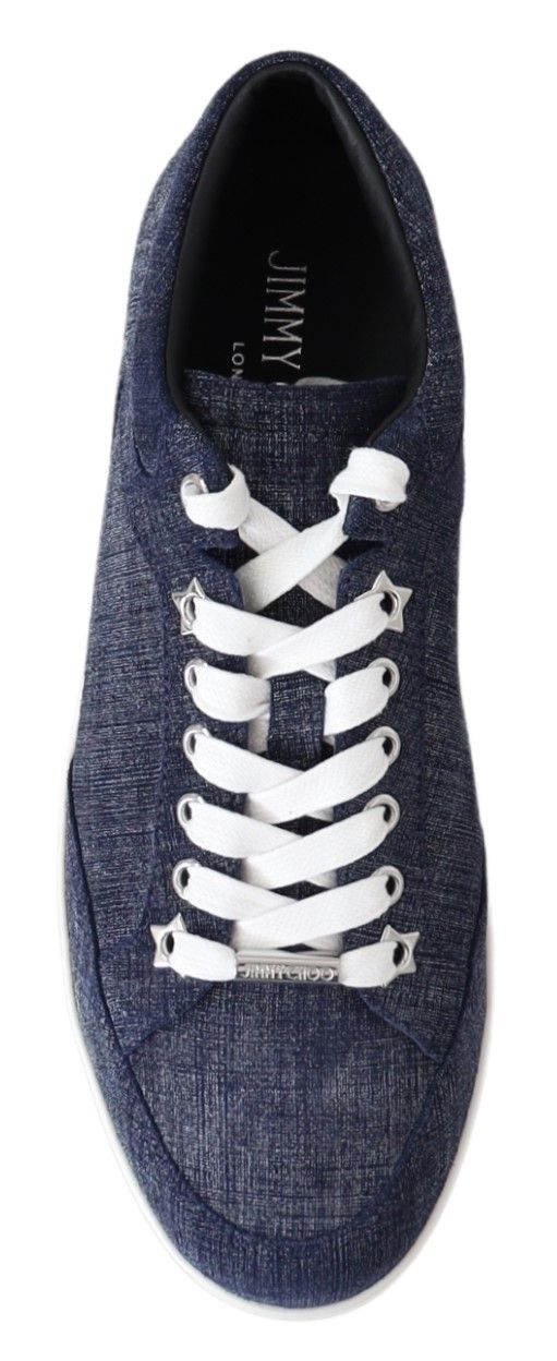 Jimmy Choo Chic Slip-On Blue Denim Suede Sneakers - ACCEXO