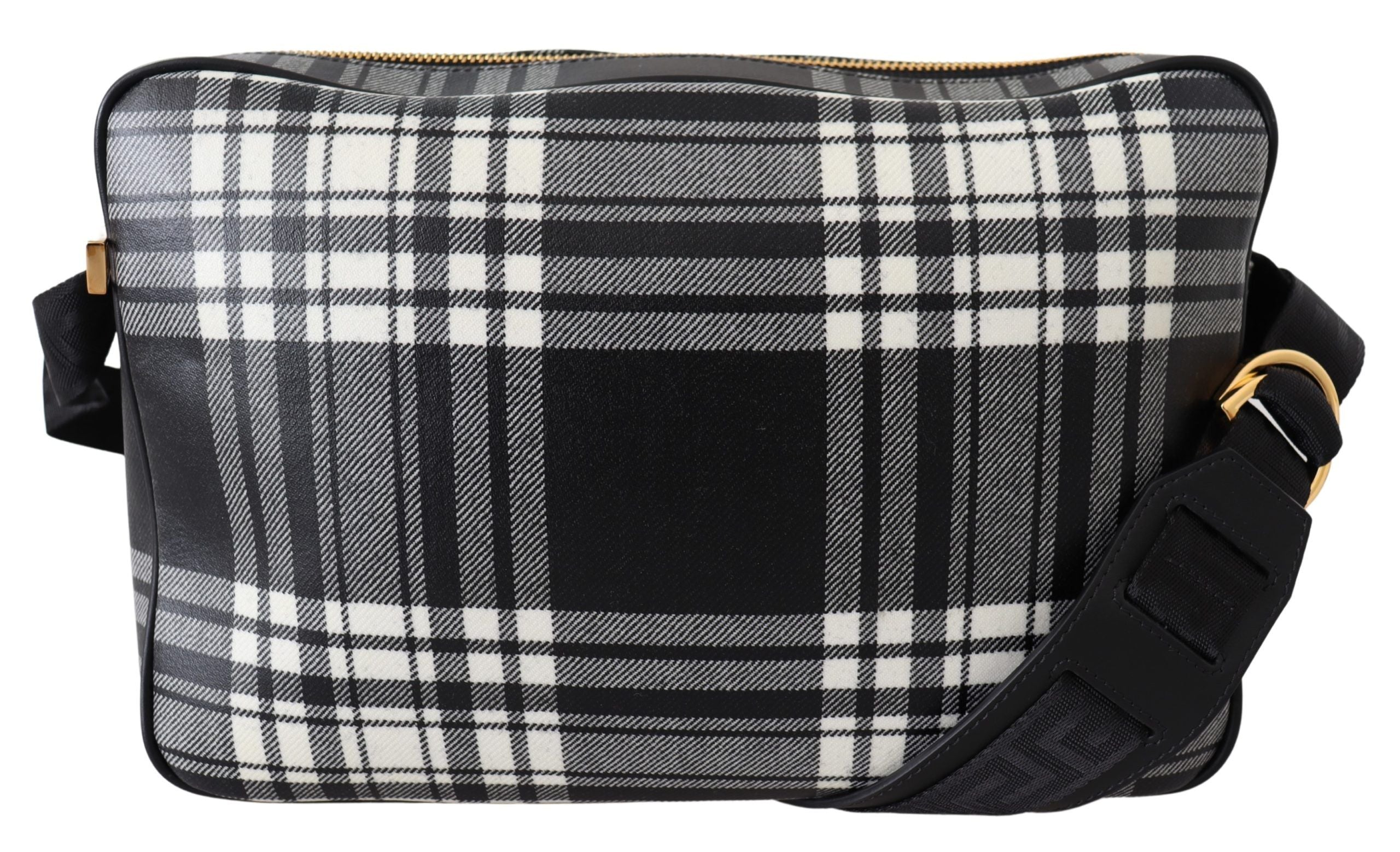 Versace Elegant Grey Leather Crossbody Bag - ACCEXO