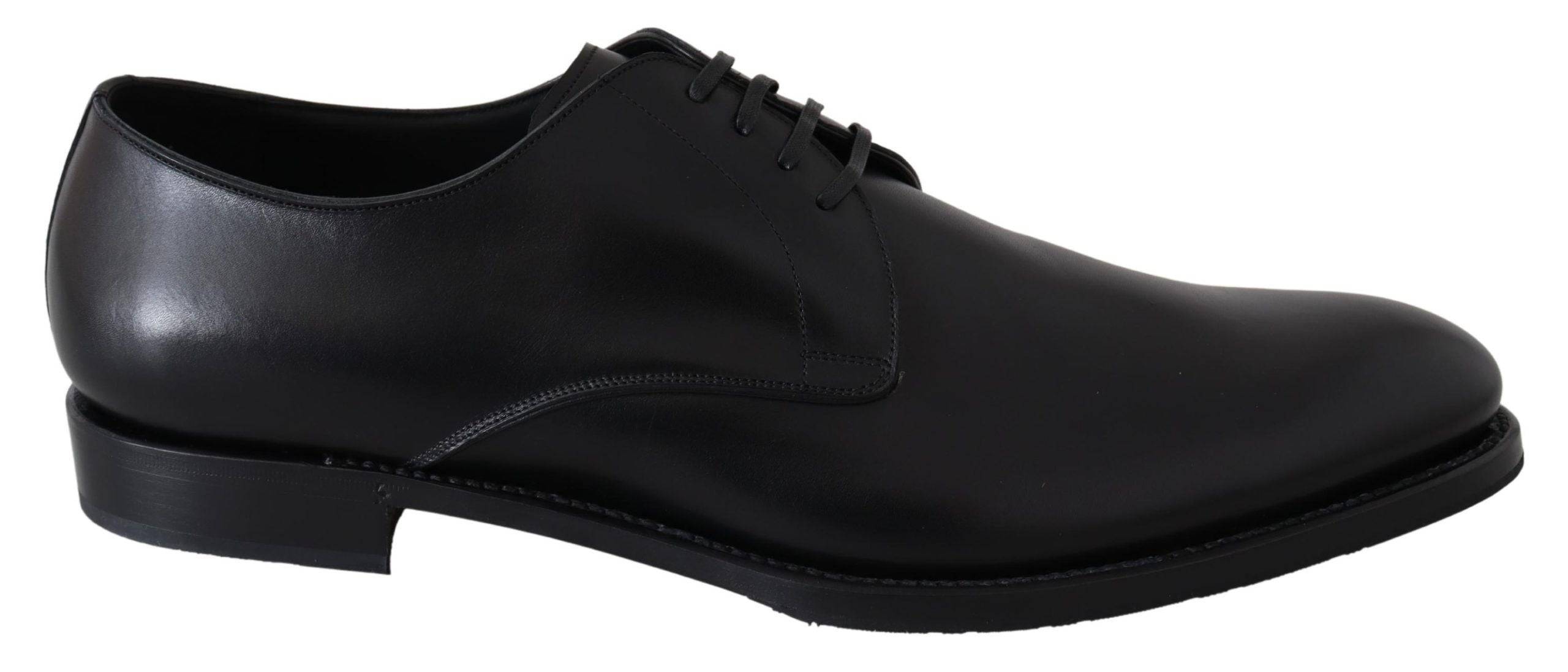 Dolce & Gabbana Elegant Black Leather Derby Dress Shoes - ACCEXO