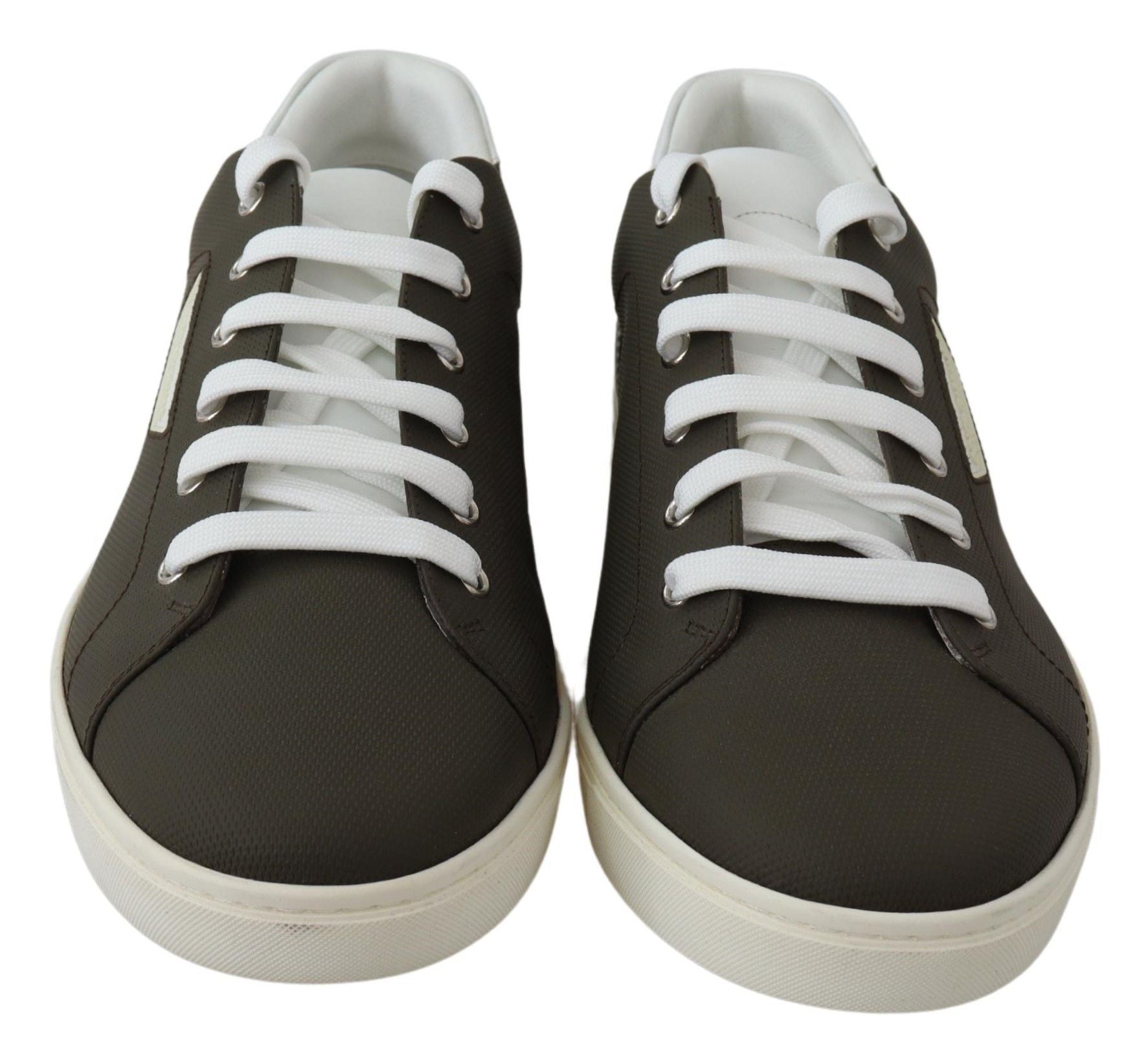 Dolce & Gabbana Sleek White Leather Low Top Sneakers - ACCEXO