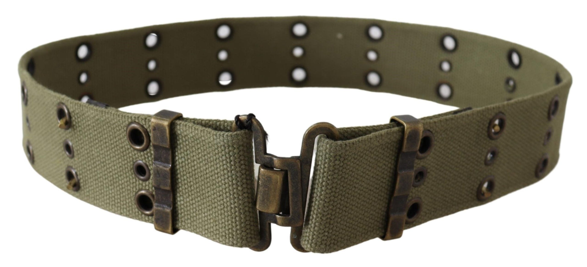 Ermanno Scervino Chic Army Green Cotton Waist Belt - ACCEXO