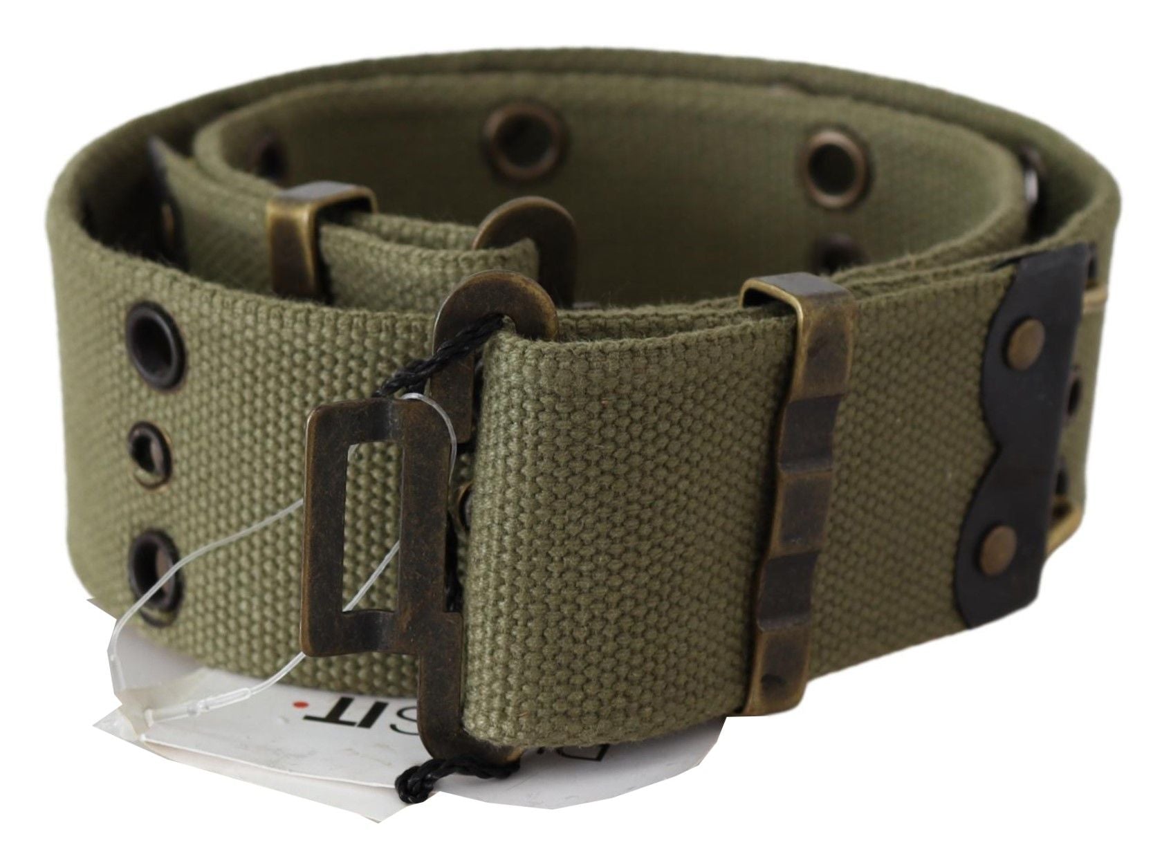 Ermanno Scervino Chic Army Green Cotton Waist Belt - ACCEXO