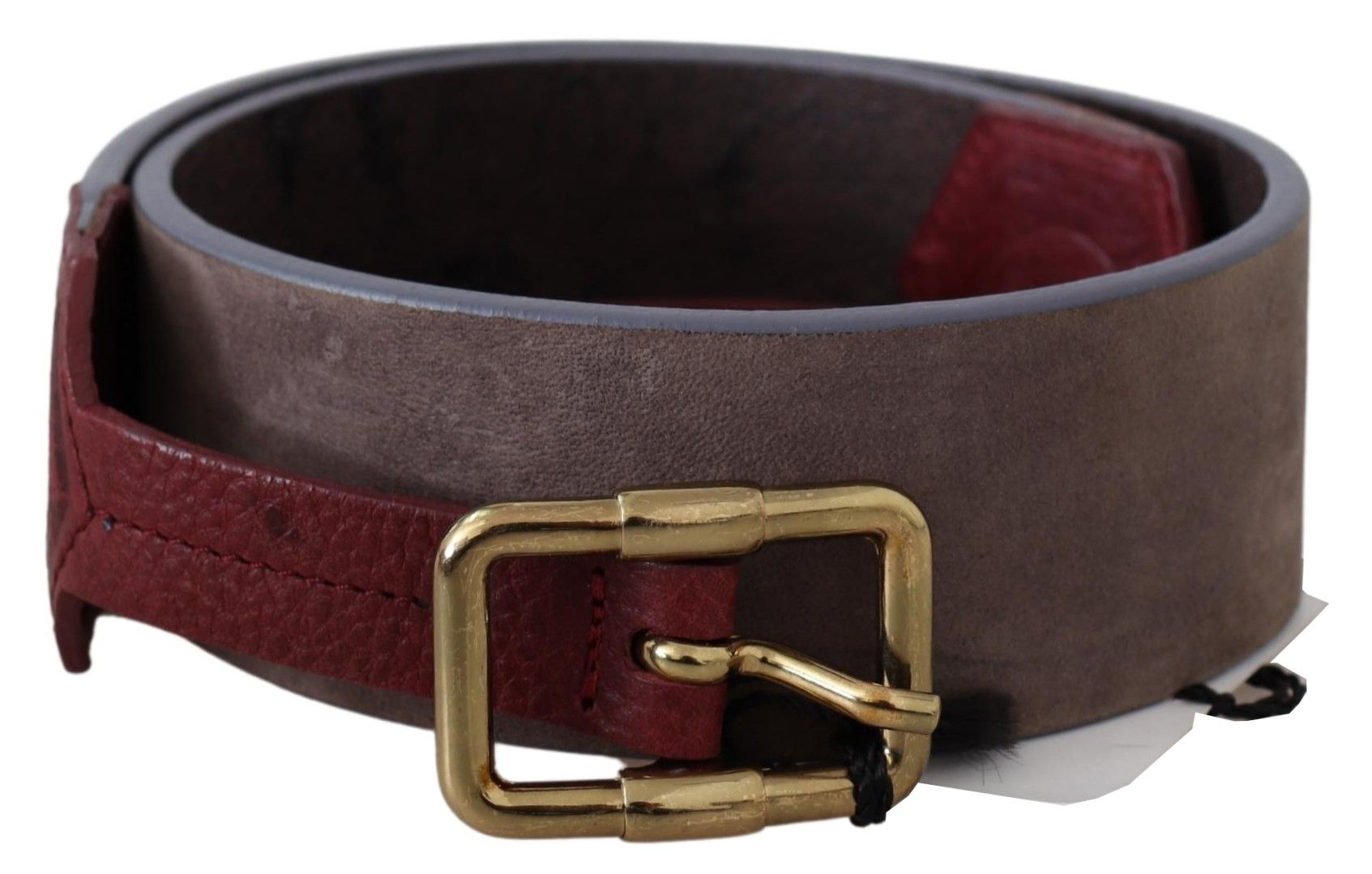 GF Ferre Elegant Brown Leather Belt with Gold Buckle - ACCEXO