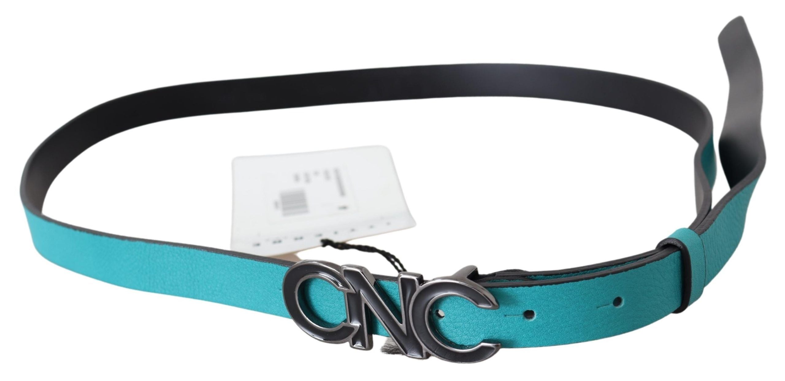 Costume National Chic Blue Green Leather Fashion Belt - ACCEXO
