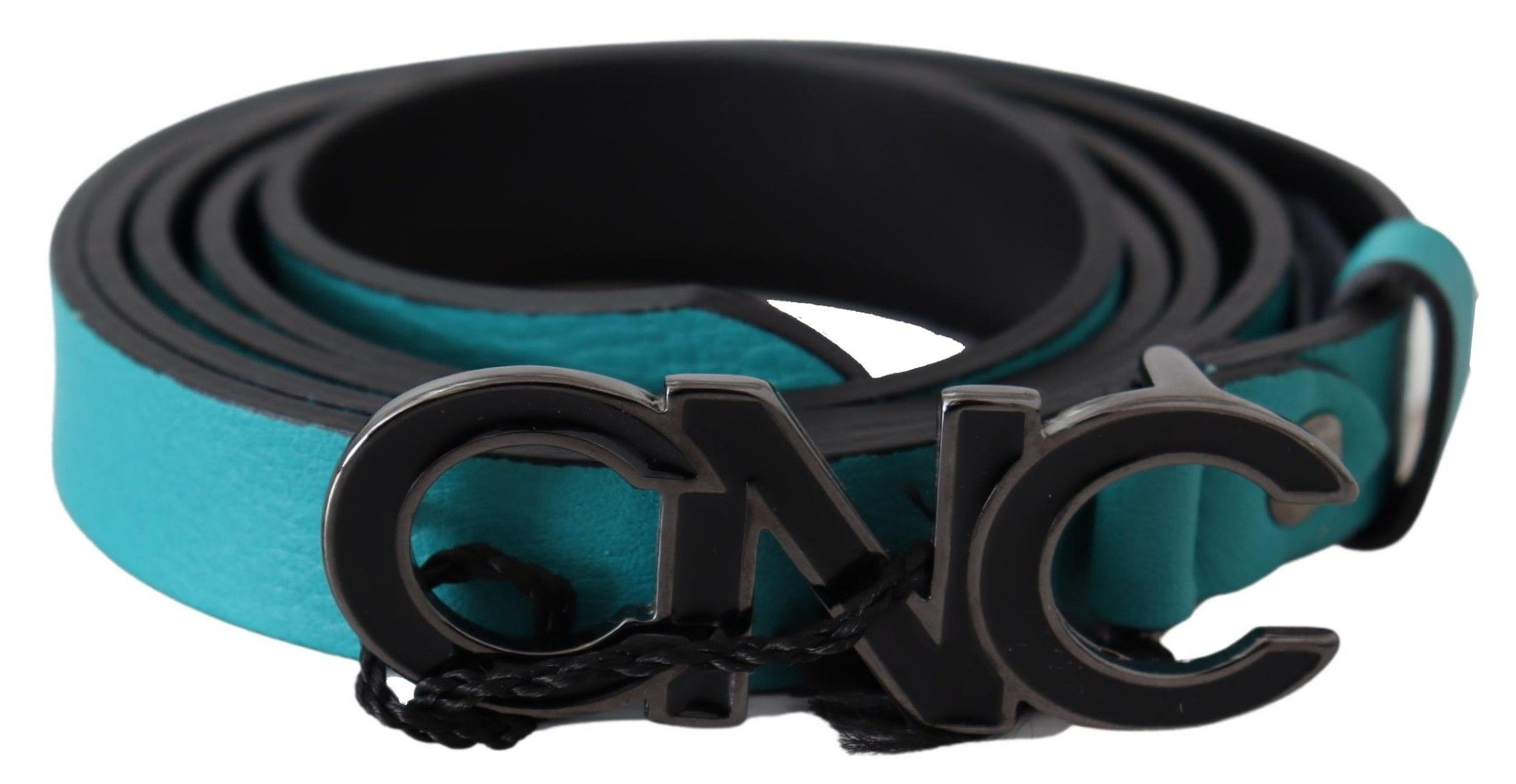Costume National Chic Blue Green Leather Fashion Belt - ACCEXO