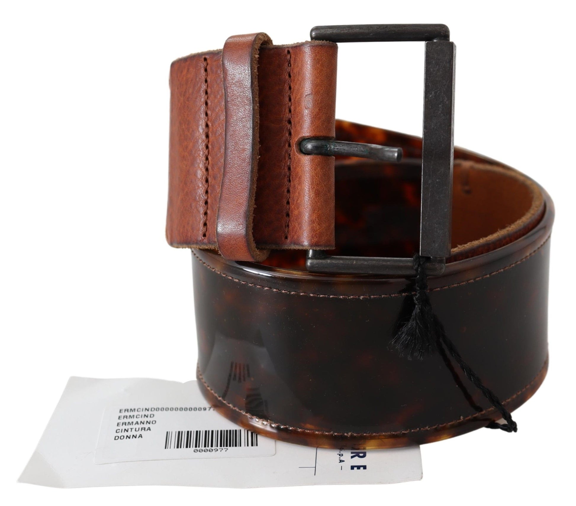 Ermanno Scervino Elegant Dark Brown Leather Belt with Vintage Buckle - ACCEXO