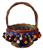 Dolce & Gabbana Multicolor Embellished Wicker Tote - ACCEXO