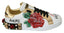 Dolce & Gabbana Elegant Sequined Floral Leather Sneakers - ACCEXO