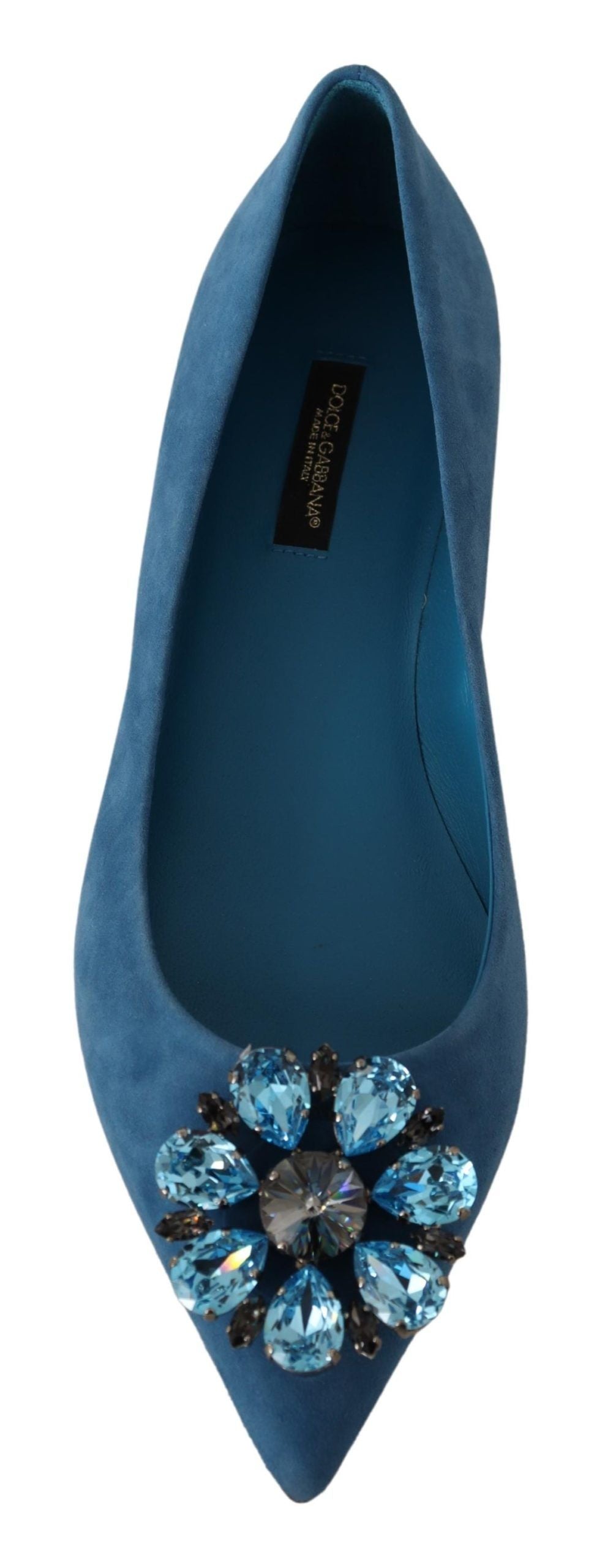 Dolce & Gabbana Elegant Crystal-Embellished Suede Flats - ACCEXO