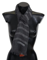 Missoni Elegant Unisex Wool Scarf with Logo Embroidery - ACCEXO