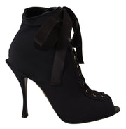 Dolce & Gabbana Elegant Ankle Open Toe Heel Boots - ACCEXO
