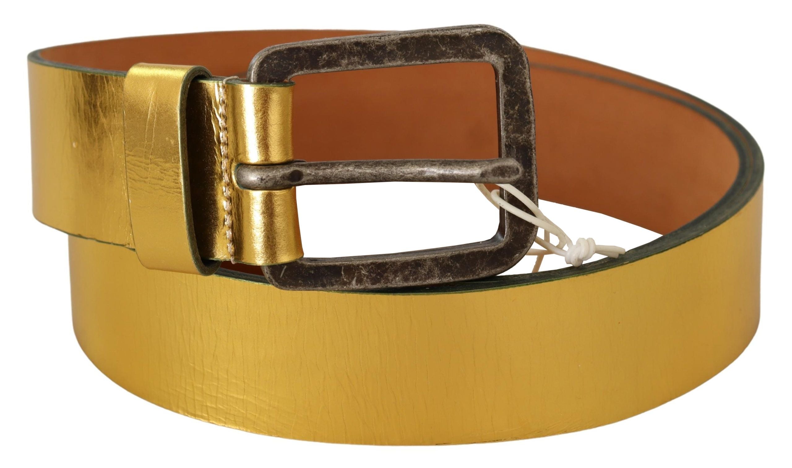 John Galliano Elegant Gold Genuine Leather Men's Belt - ACCEXO
