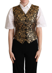 Dolce & Gabbana Elegant Black Jacquard Waistcoat - ACCEXO