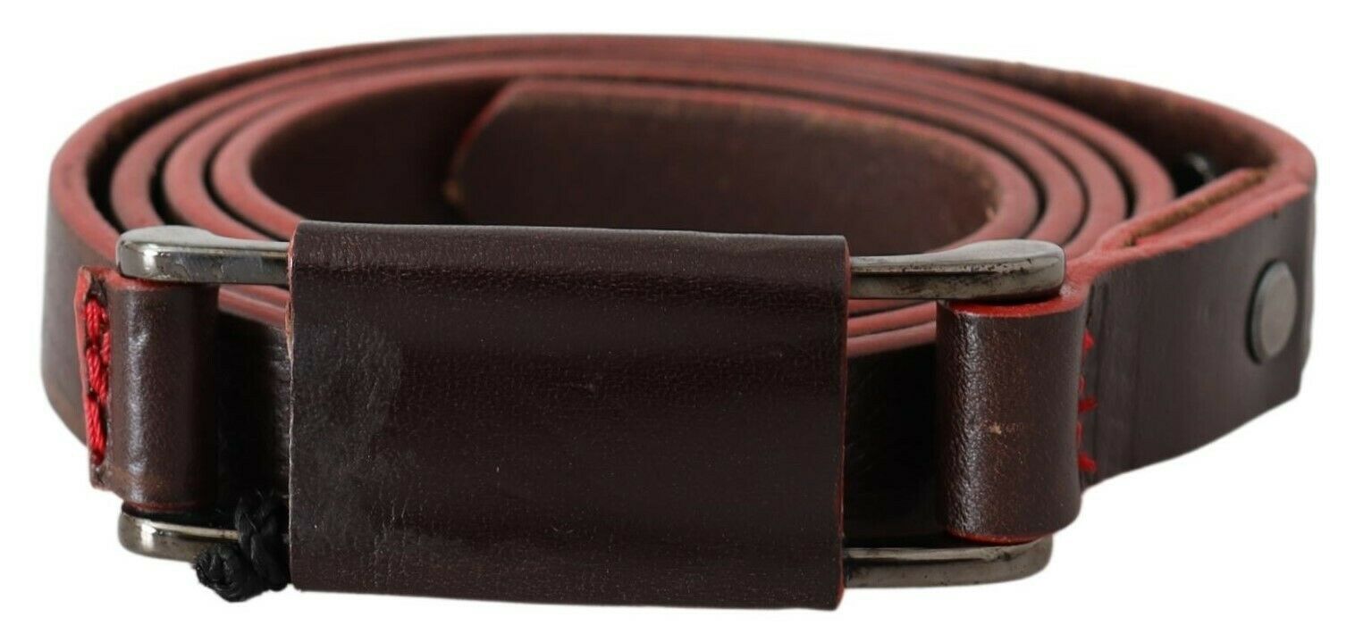 Costume National Elegant Brown Leather Fashion Belt - ACCEXO