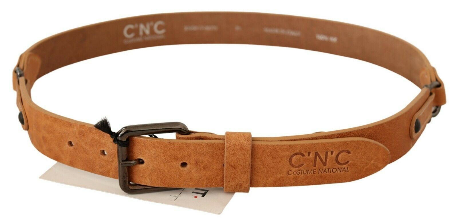 Costume National Elegant Light Brown Fashion Belt with Black-Tone Buckle - ACCEXO