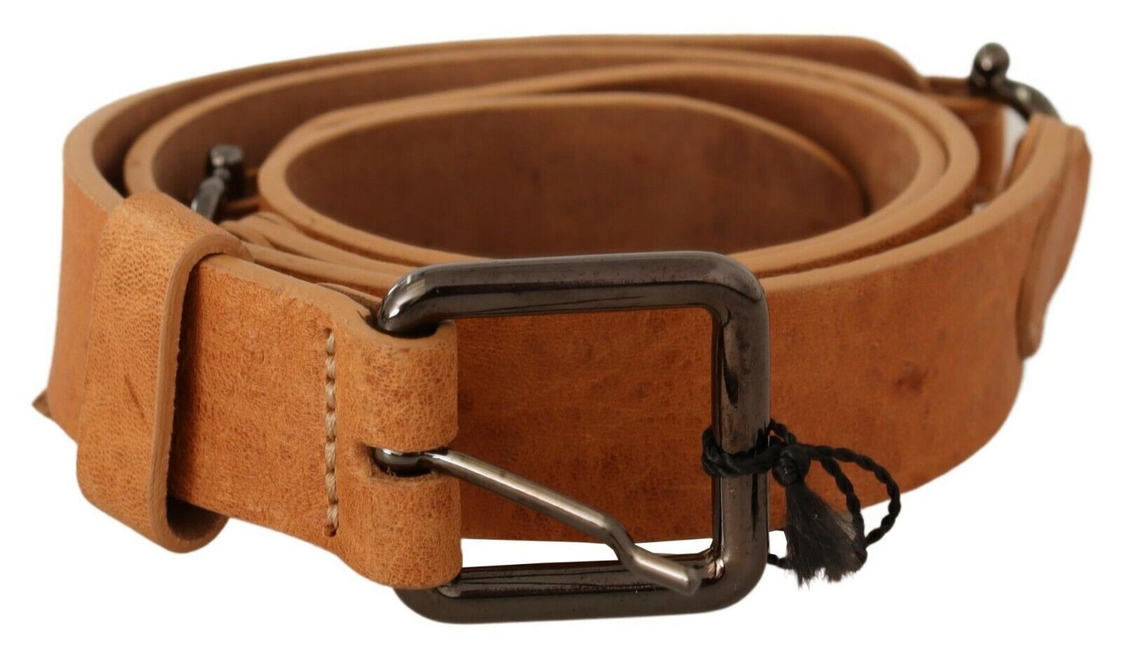 Costume National Elegant Light Brown Fashion Belt with Black-Tone Buckle - ACCEXO