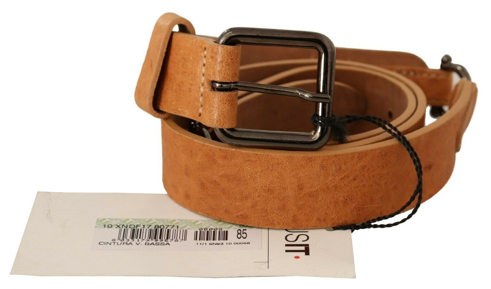 Costume National Elegant Light Brown Fashion Belt with Black-Tone Buckle - ACCEXO
